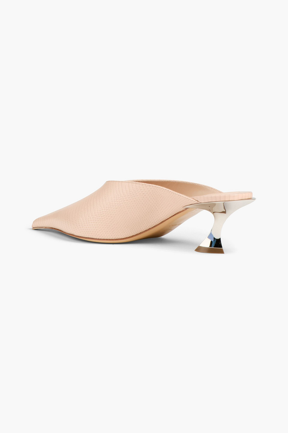  Mugler - Mules Aus Leder Mit Eidechseneffekt - Pink - Eu 36 