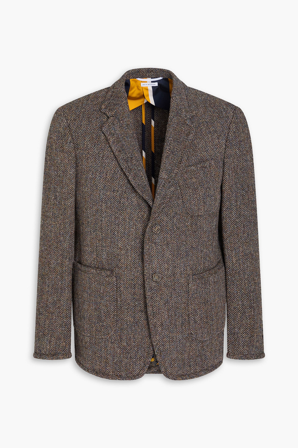 thom browne - herringbone wool-tweed blazer - brown - 1