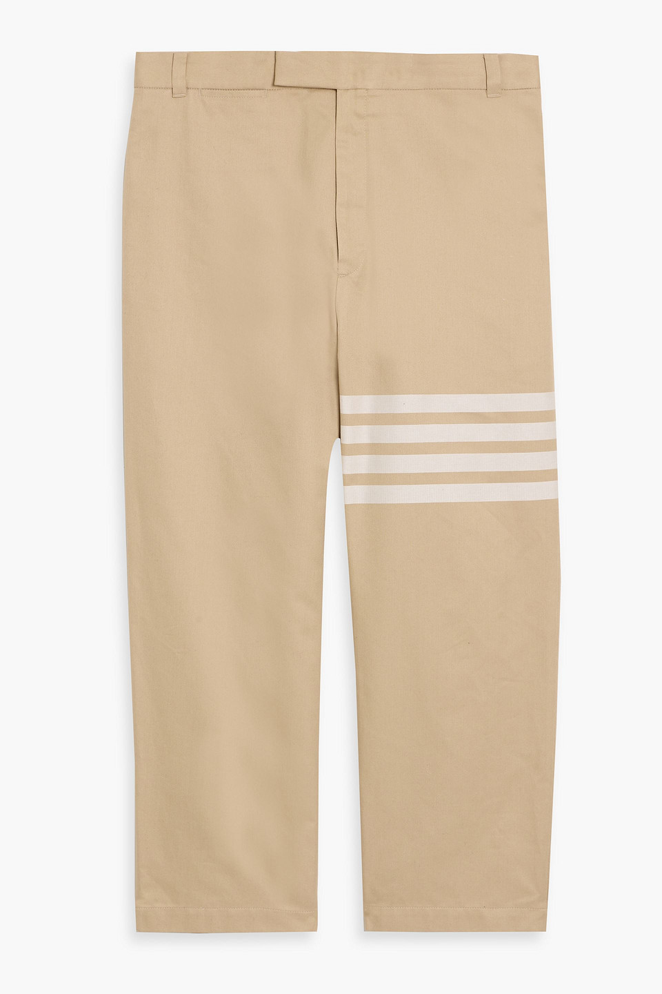 thom browne - striped cotton-twill pants - neutral - 1