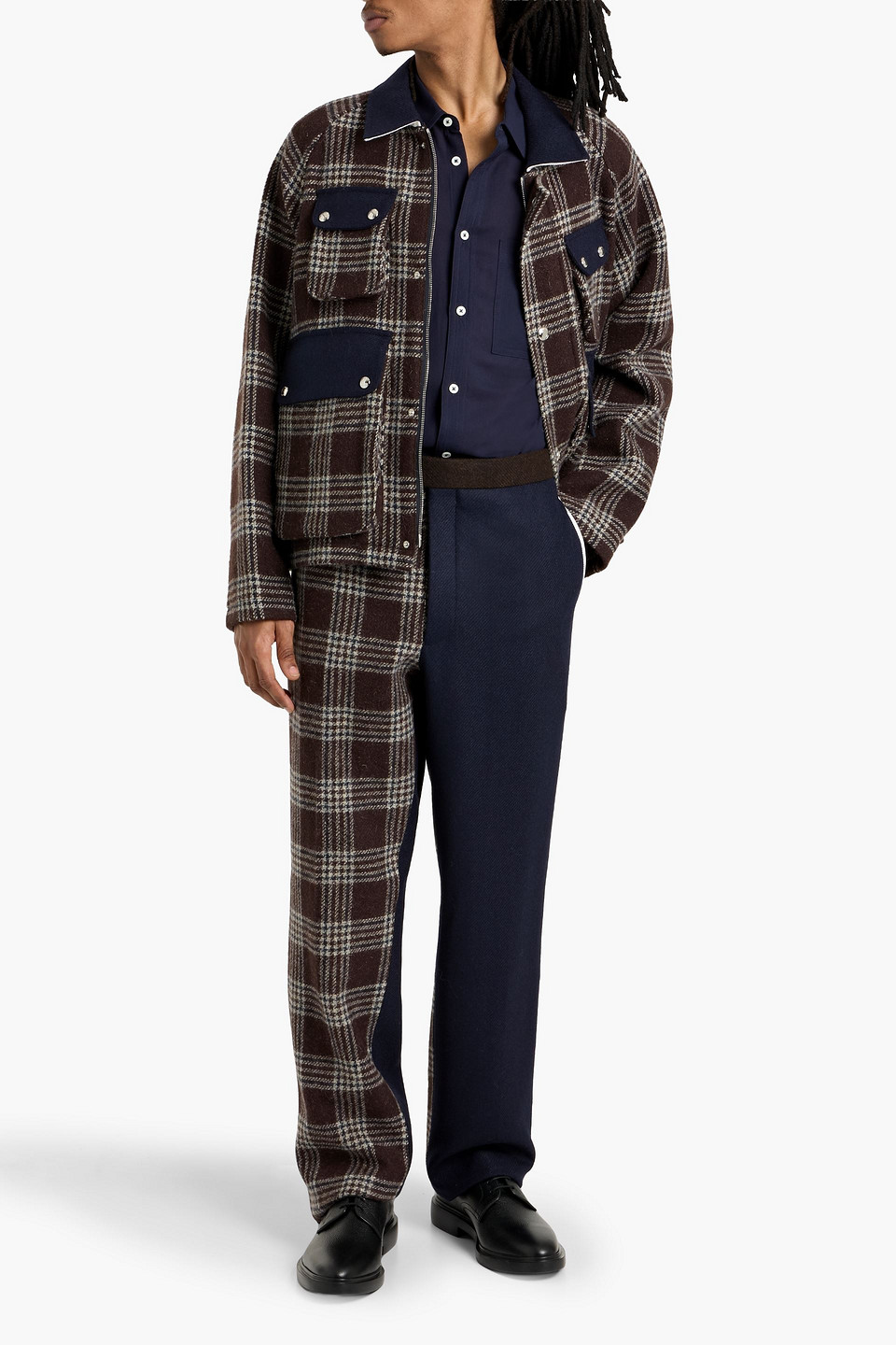 Thom Browne Checked Wool-tweed Jacket In Multi