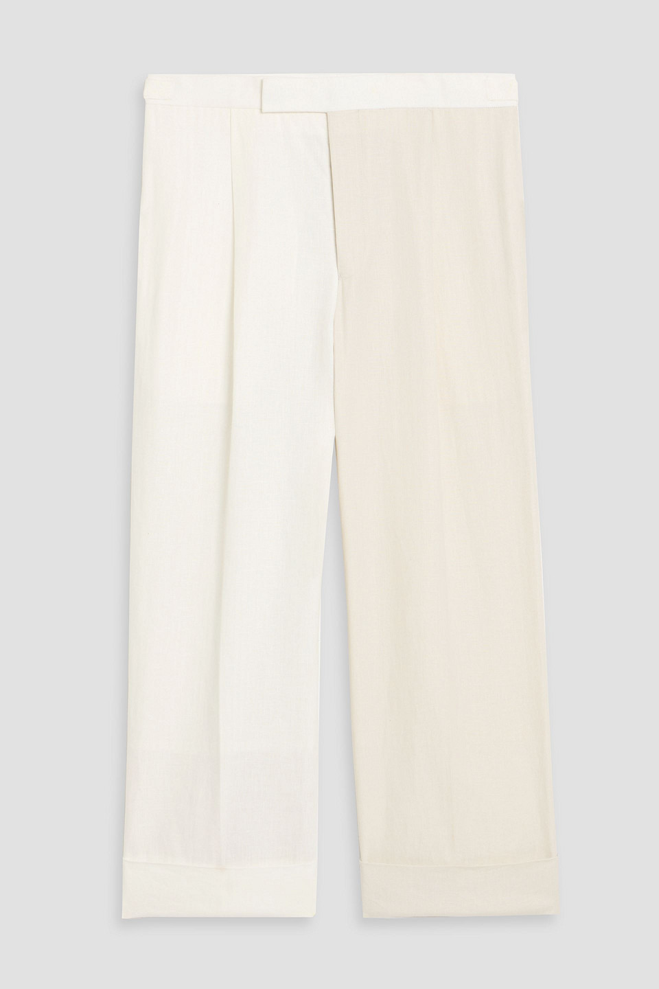 thom browne - two-tone linen pants - white - 0