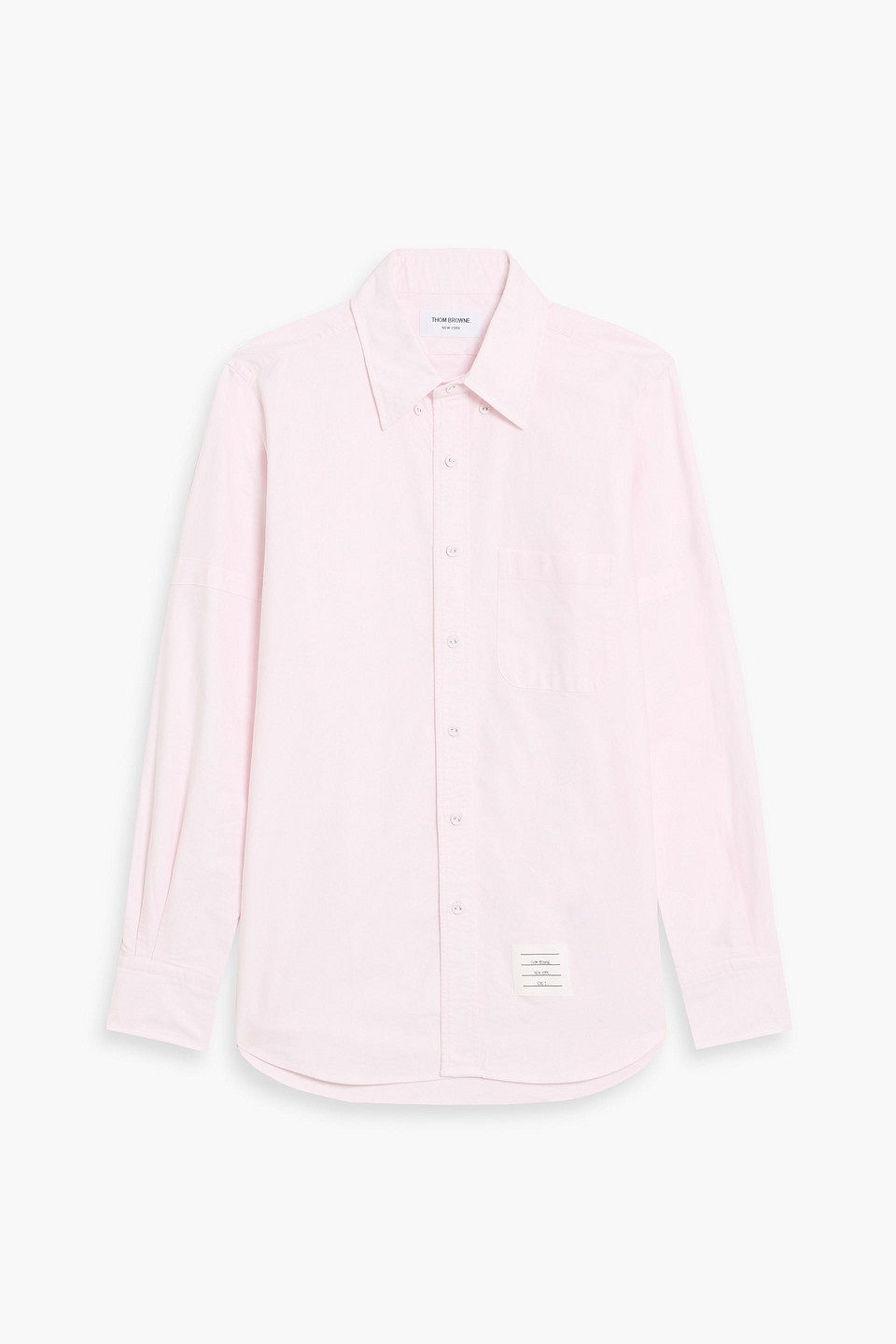 thom browne - cotton oxford shirt - pink - 0