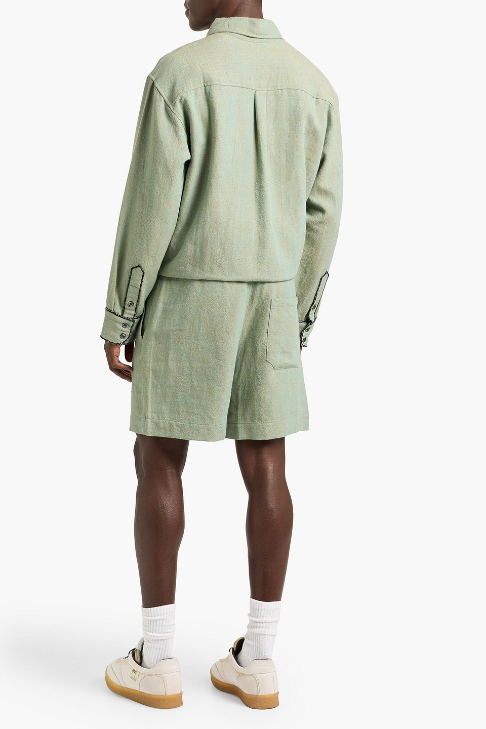  The Elder Statesman - Shorts Aus Jacquard Aus Einer Leinen-, Woll-, Seiden-kaschmirmischung Mit Tunnelzug - Grün - 32 