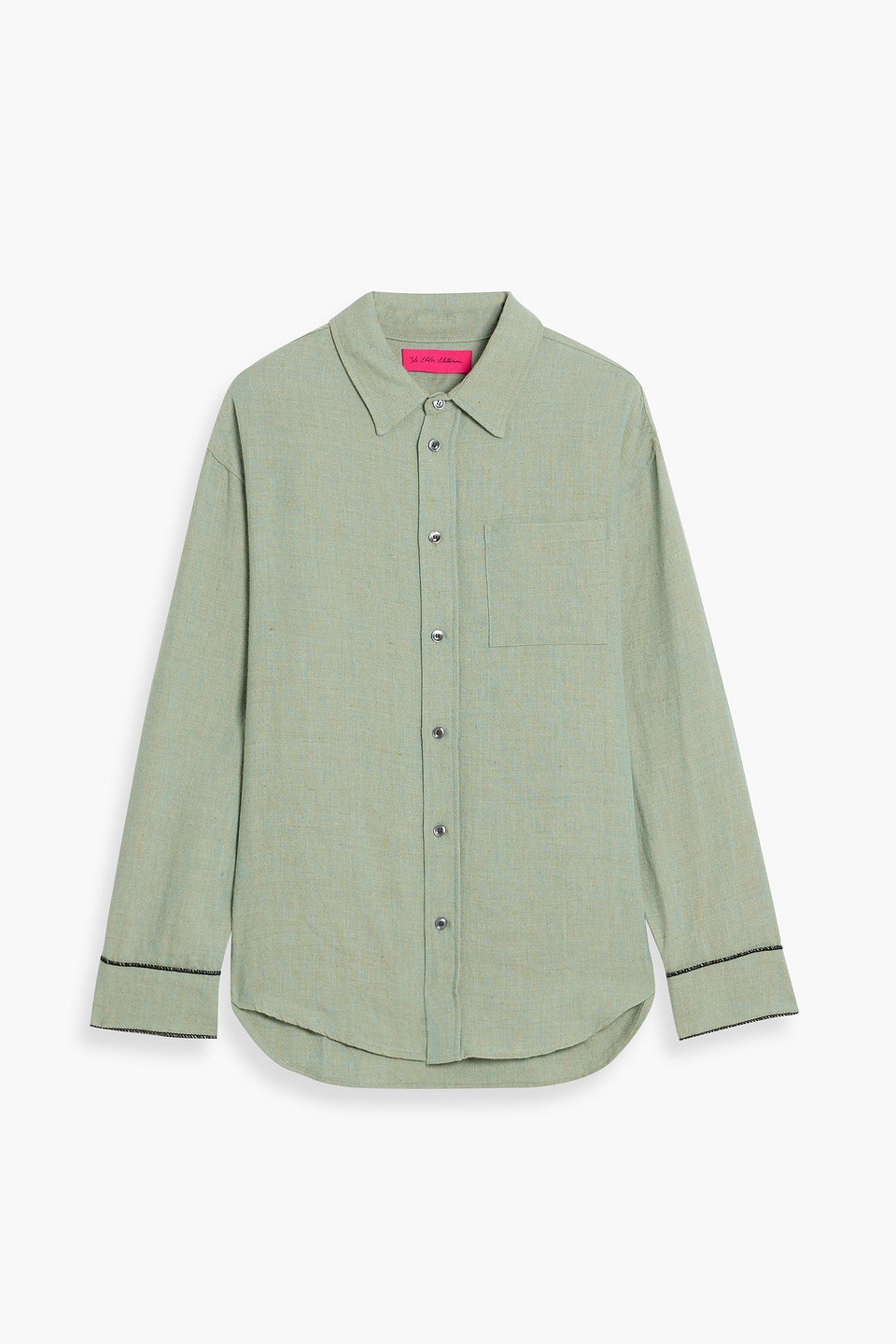 the elder statesman - linen, wool, silk and cashmere-blend jacquard shirt - green - m