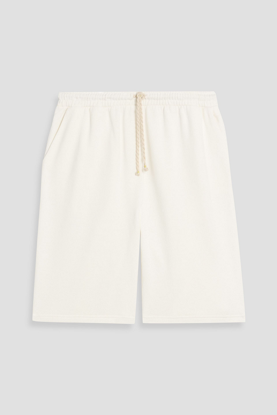the elder statesman - cotton and cashmere-blend jersey drawstring shorts - white - xs
