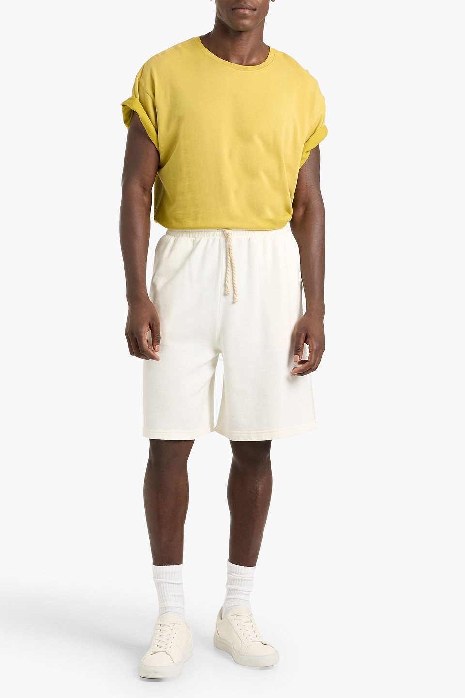  The Elder Statesman - Shorts Aus Jersey Aus Einer Baumwoll-kaschmirmischung Mit Tunnelzug - Weiß - Xs 