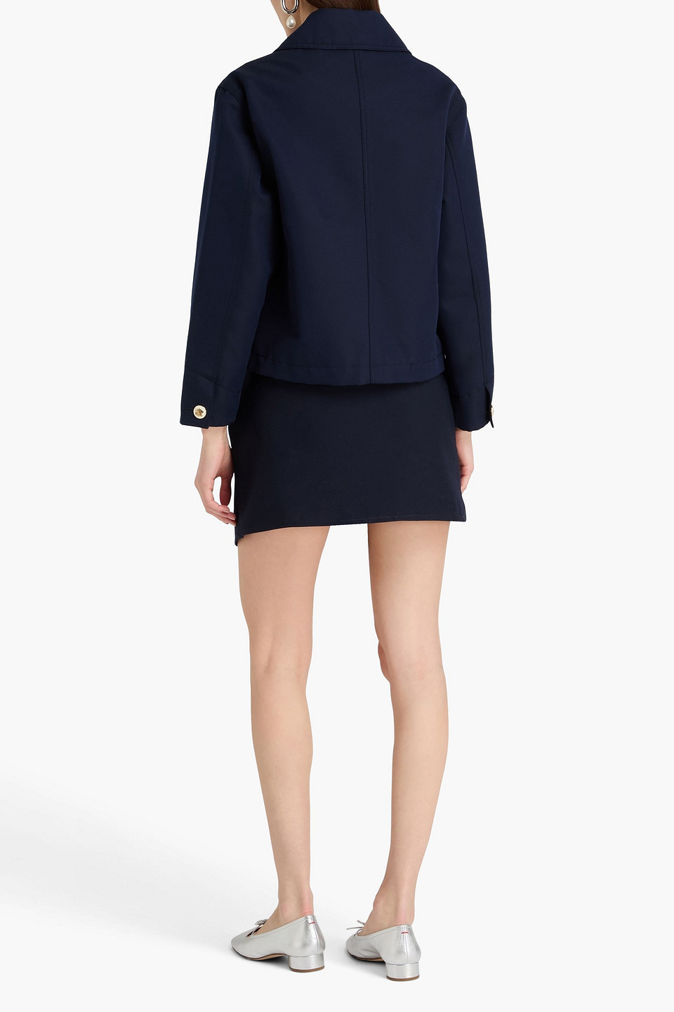  Sandro - Cotton-blend Twill Jacket - Blue - Fr 38 