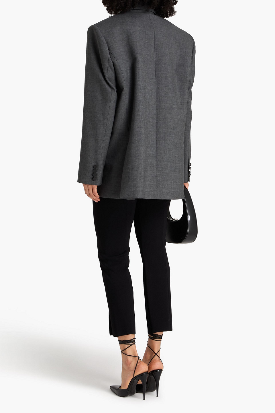  Mugler - Double-breasted Wool Blazer - Gray - Fr 40 