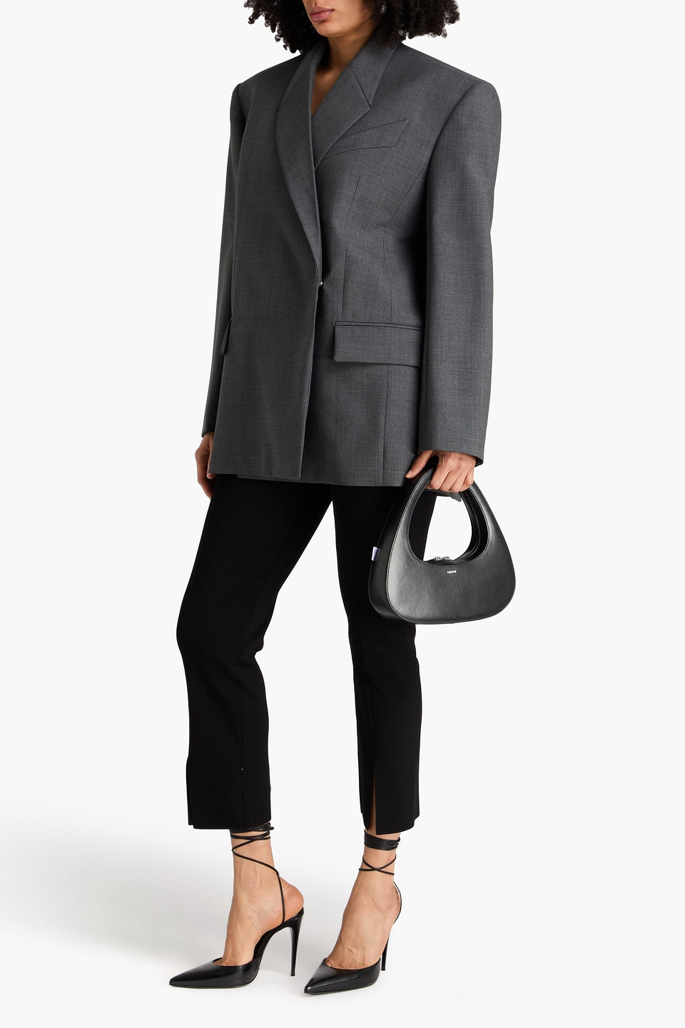  Mugler - Double-breasted Wool Blazer - Gray - Fr 40 