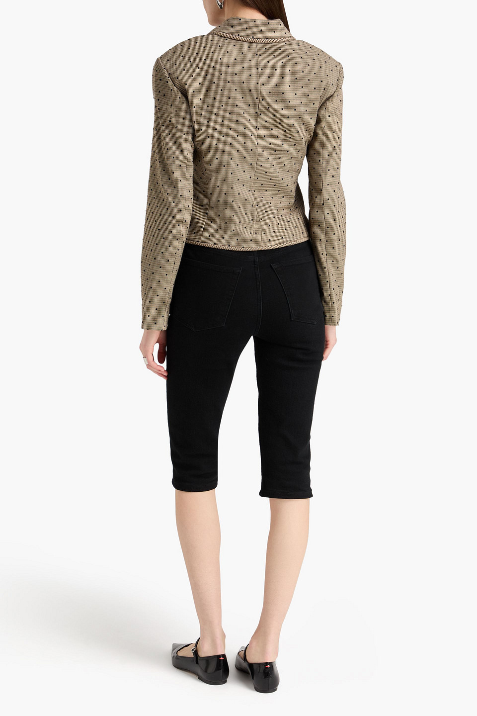  Ganni - Blazer Aus Tweed Mit Flockprint - Neutral - Eu 32 