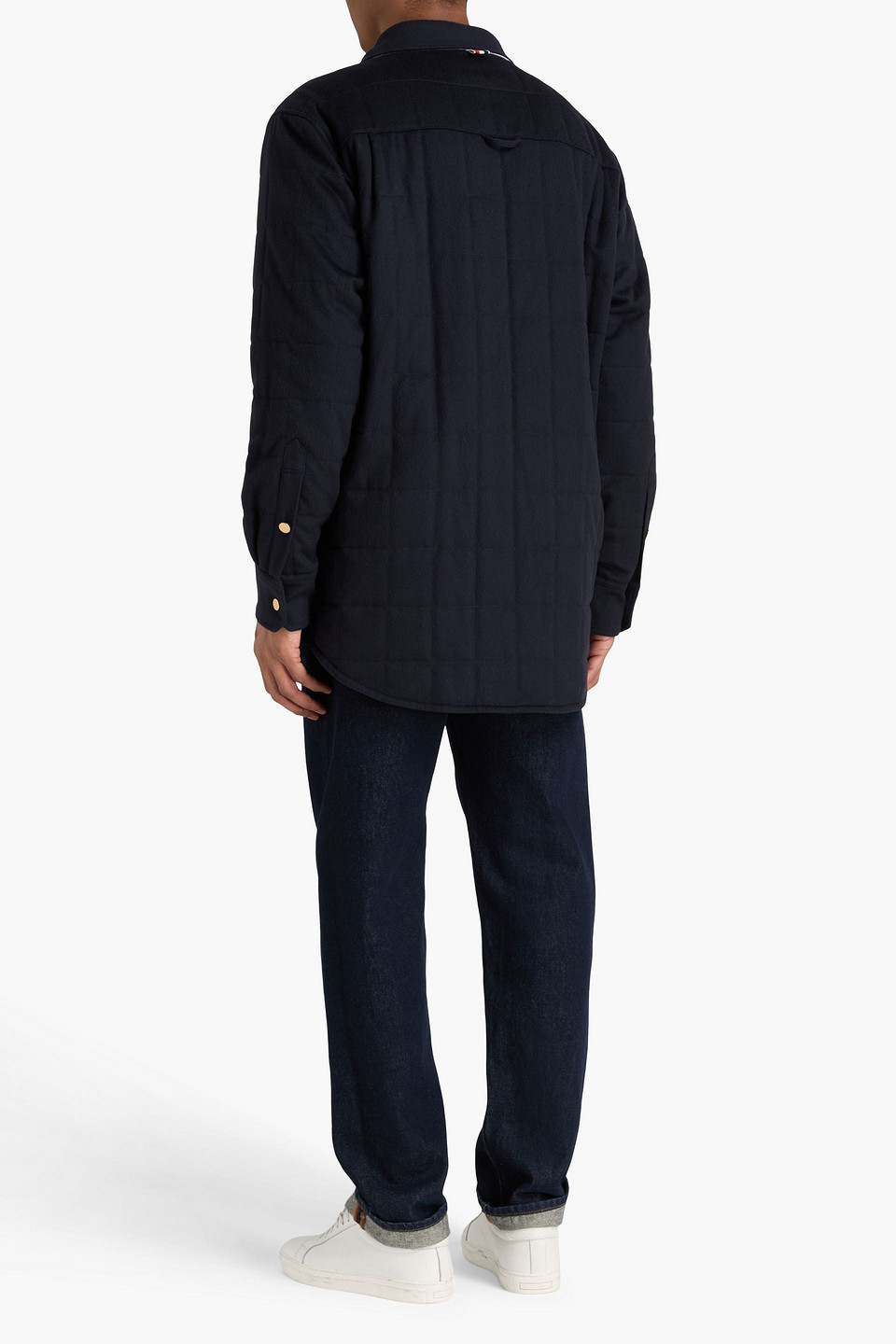  Thom Browne - Quilted Cashmere-felt Down Overshirt - Blau - 4 