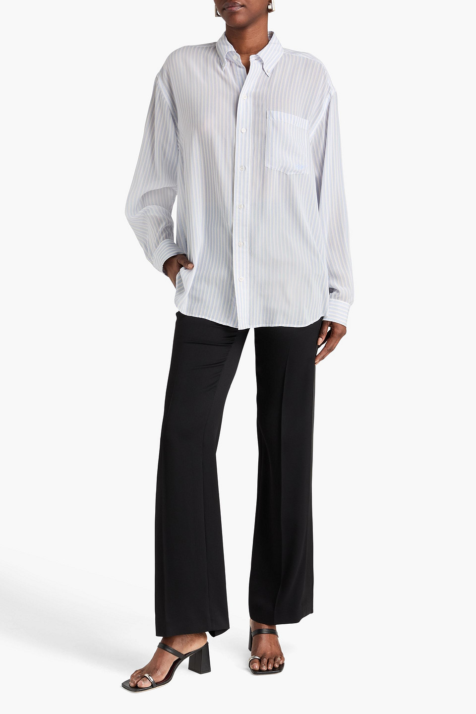  Alexander Wang - Seidenhemd Mit Streifen - Blau - Xxs 