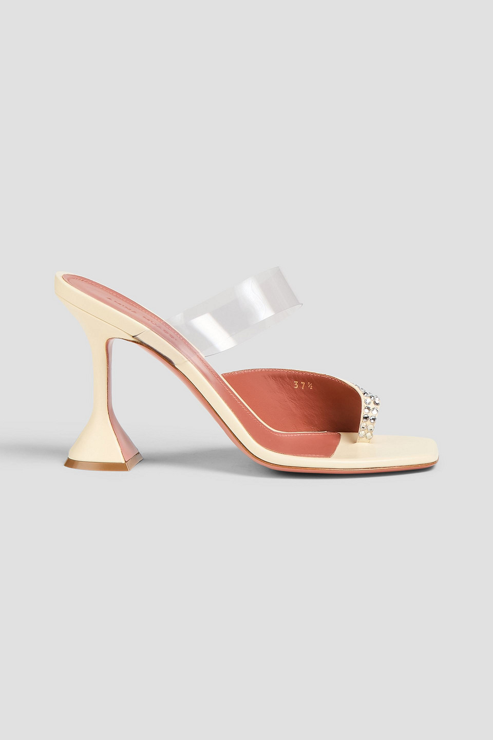 Amina Muaddi Paloma Crystal-embellished Satin And Pvc Mules In Yellow
