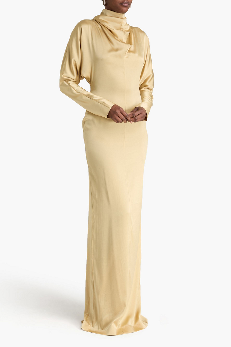  Tove - Maxikleid „imre“ Aus Stretch-seide Mit Drapierung - Gelb - Fr 34 