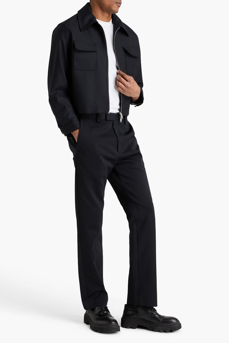  Second / Layer - Jacke Aus Woll-twill - Schwarz - It 48 