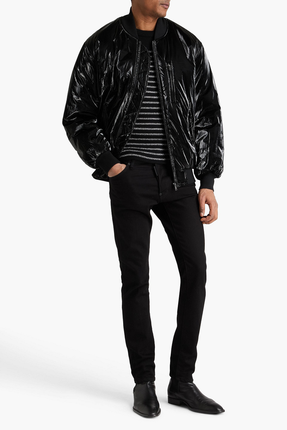  Isabel Marant - Donny Glossed Shell Bomber Jacket - Schwarz - S 