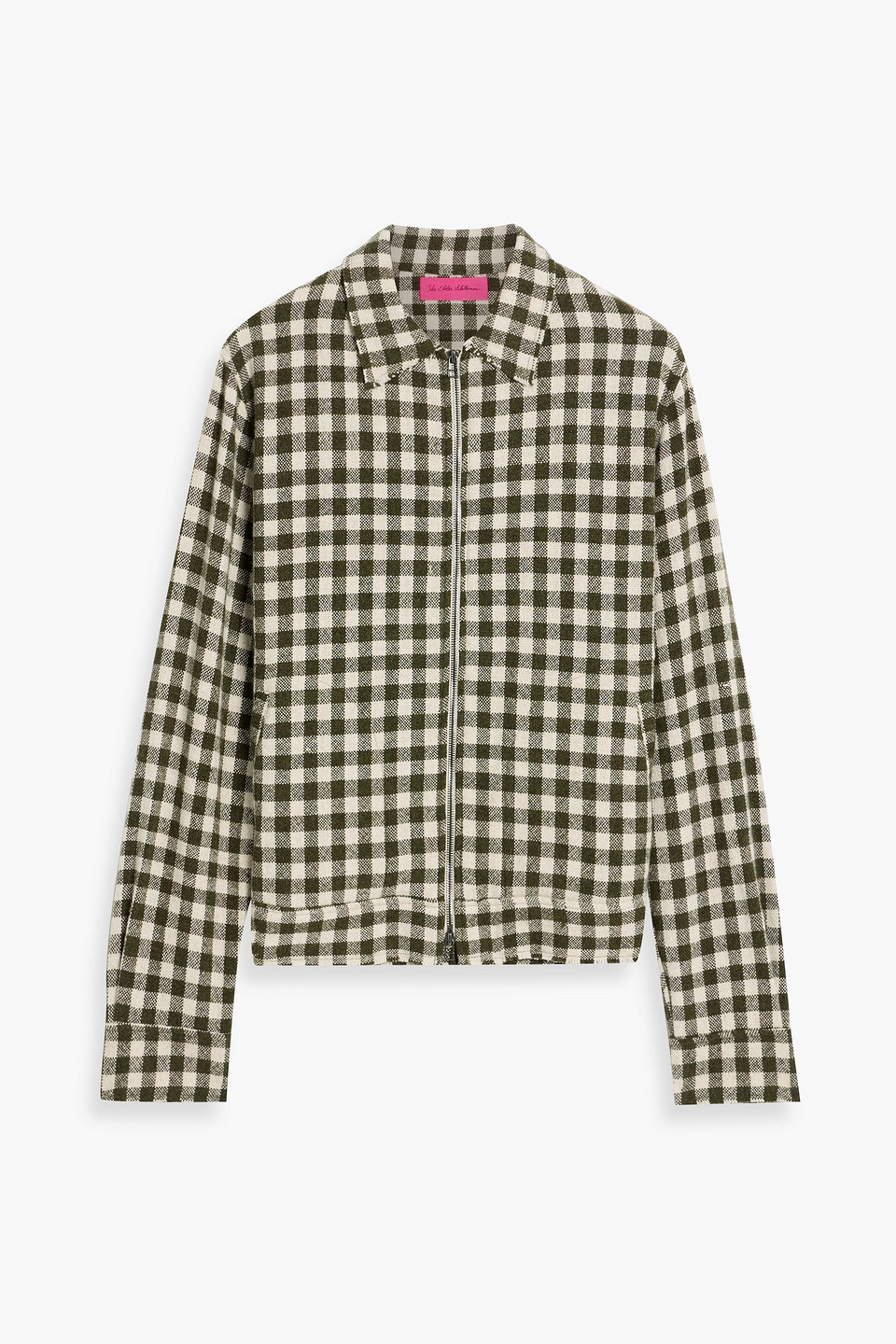 the elder statesman - decon gingham cashmere jacket - green - m