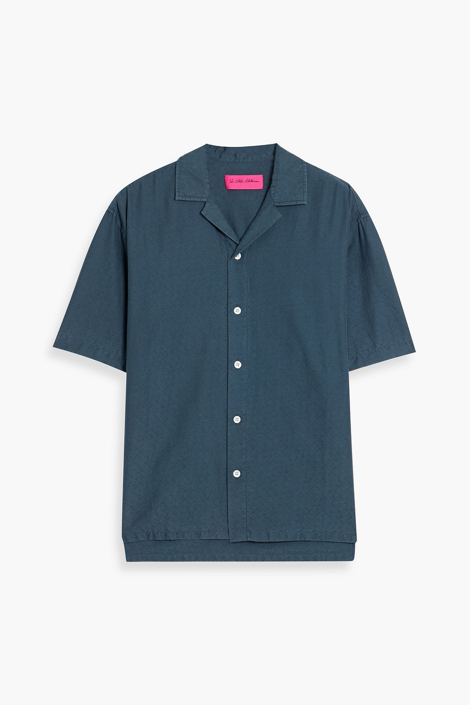 the elder statesman - cotton and silk-blend jacquard shirt - blue - m