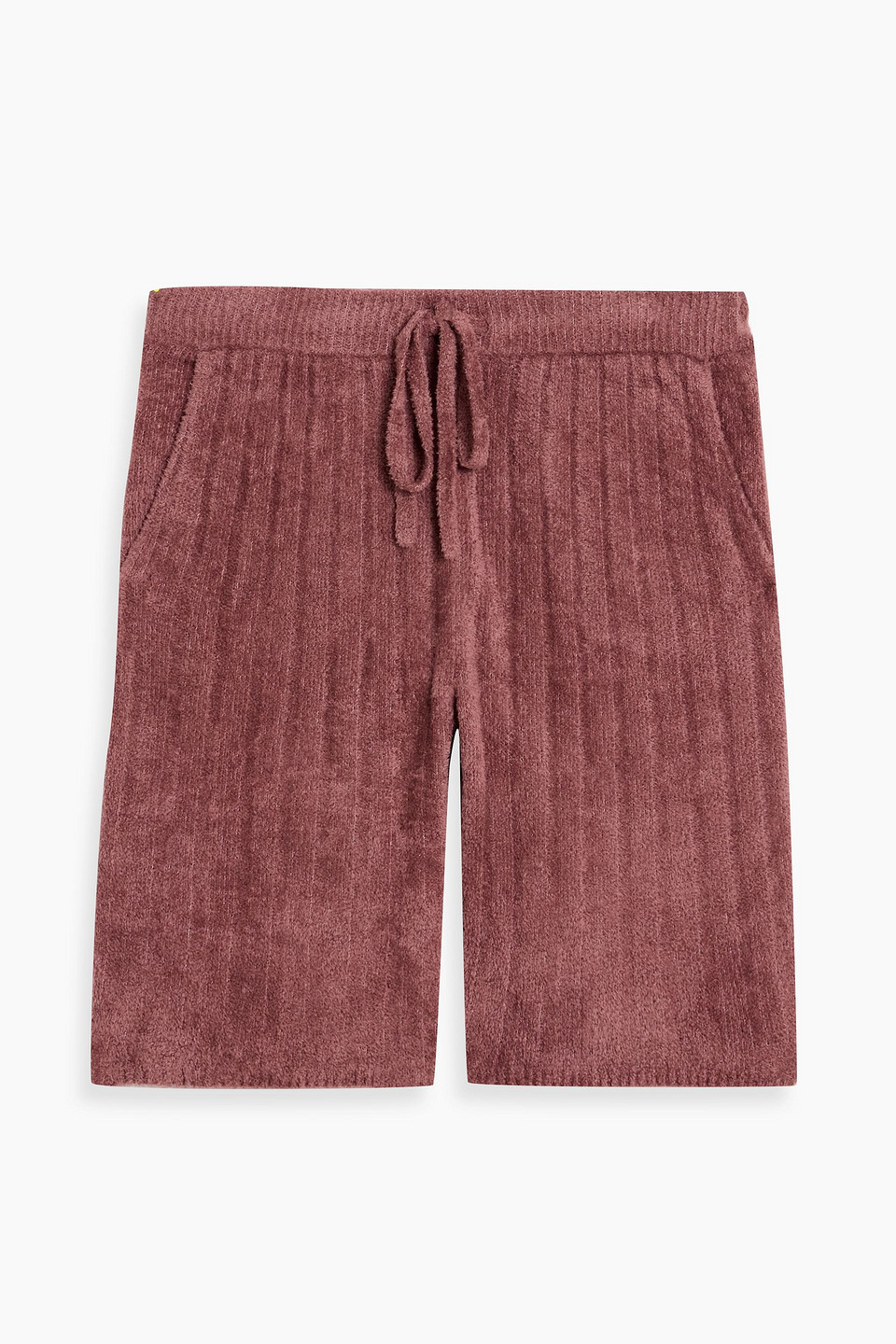 the elder statesman - chenille drawstring shorts - pink - l