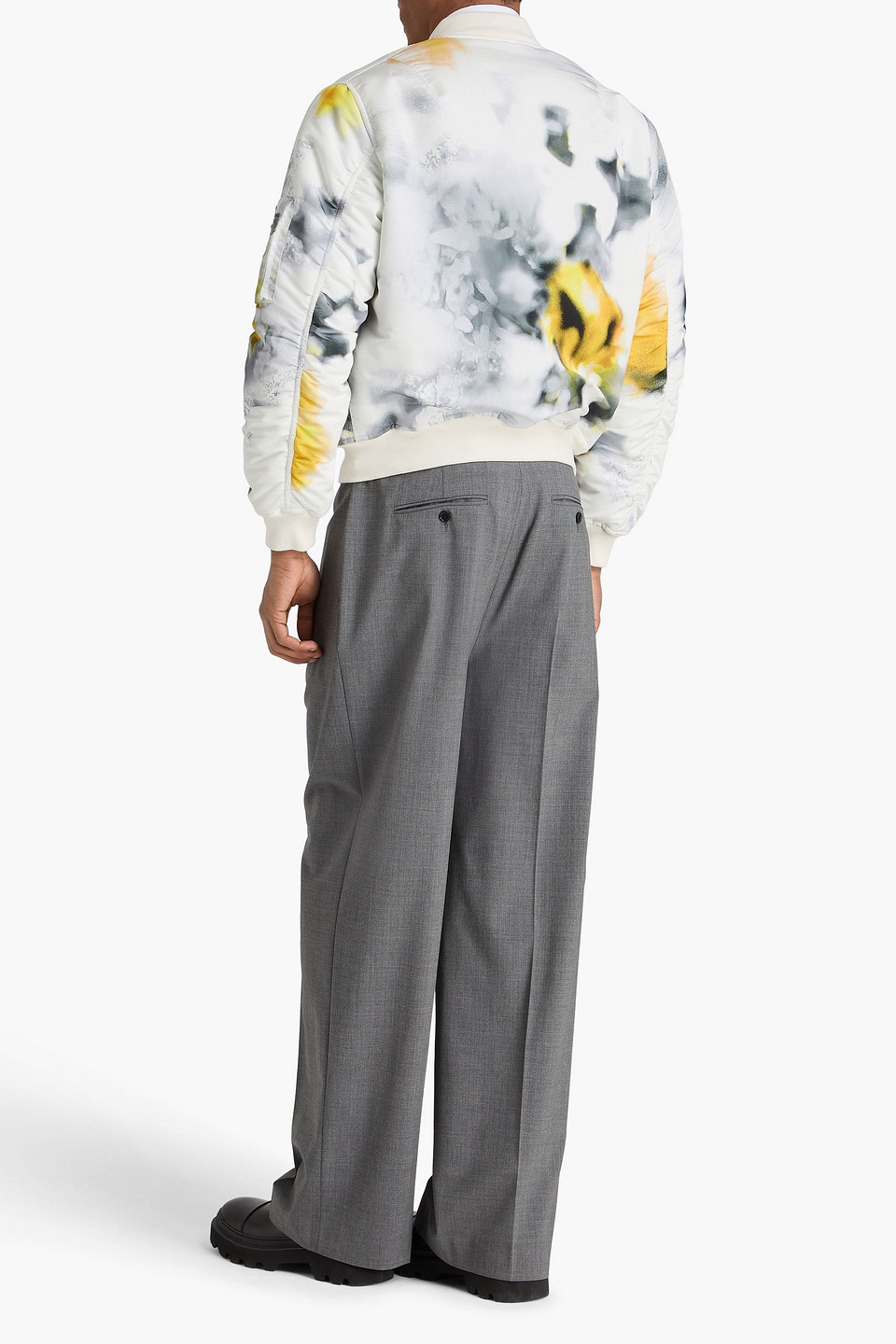 Mcqueen - Printed Shell Bomber Jacket - White - It 46 