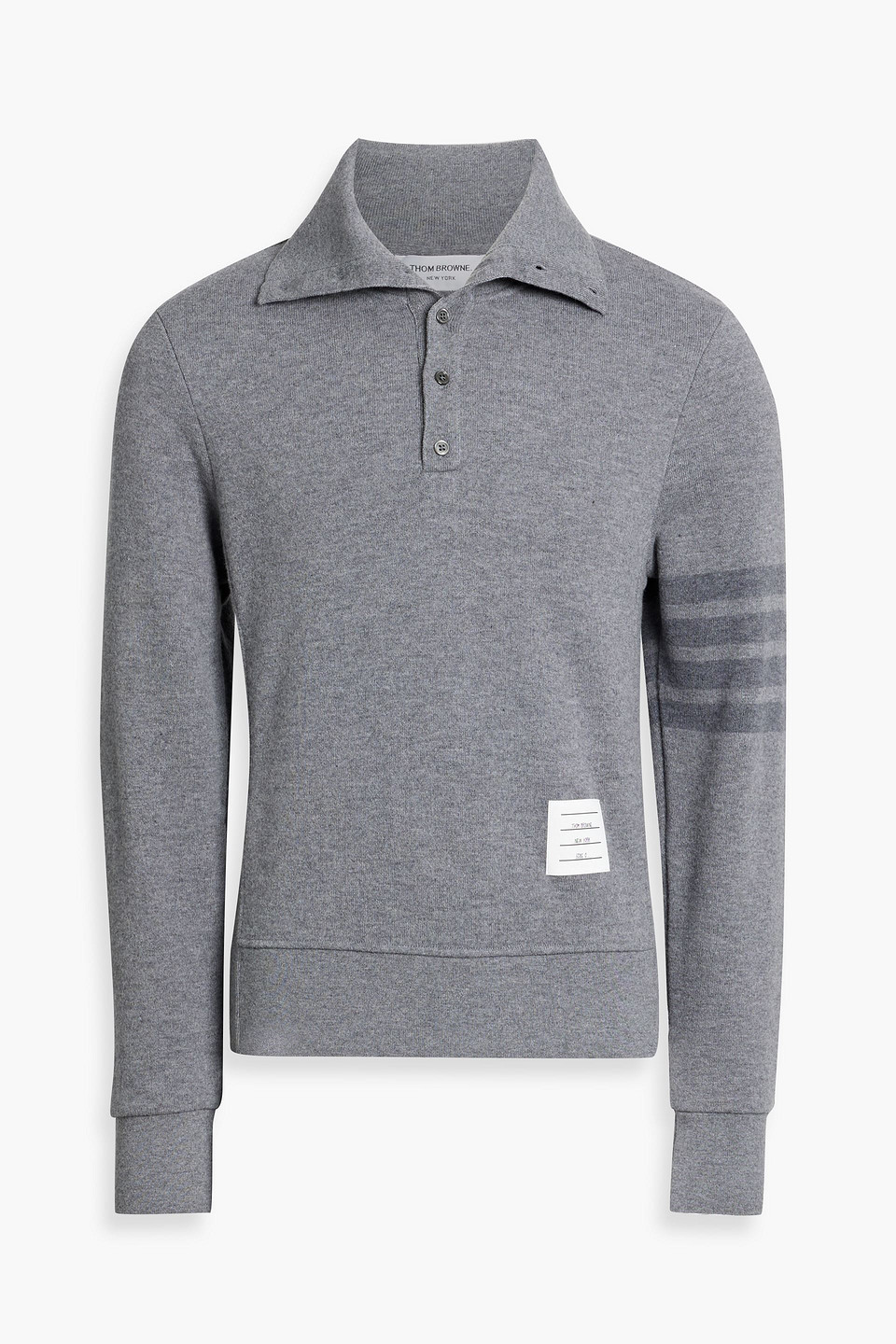 Thom Browne Striped Wool Sweater In Gray