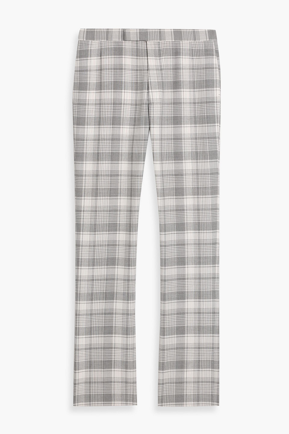 thom browne - checked wool-tweed pants - gray - 1