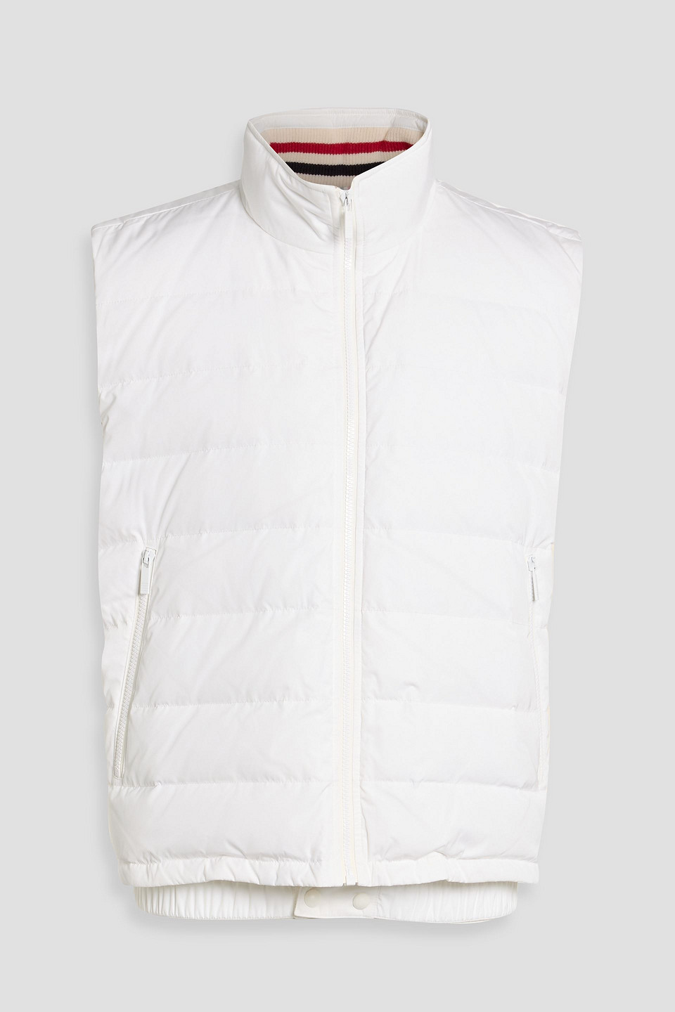 Thom Browne Quilted Shell Down Vest In Burgundy