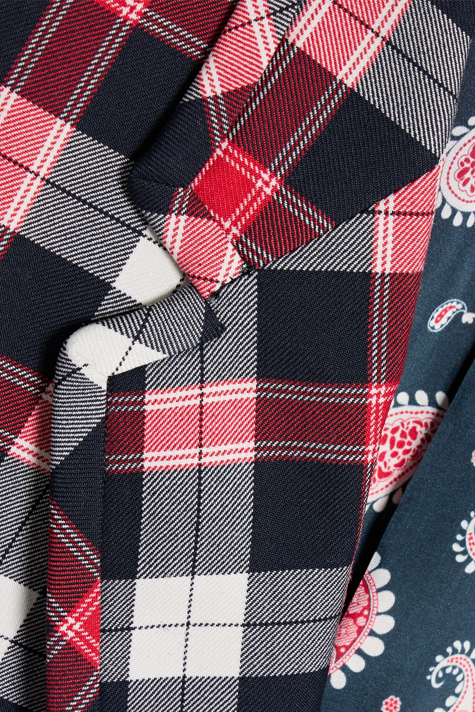 Thom Browne Checked Wool-blend Twill Blazer In Red