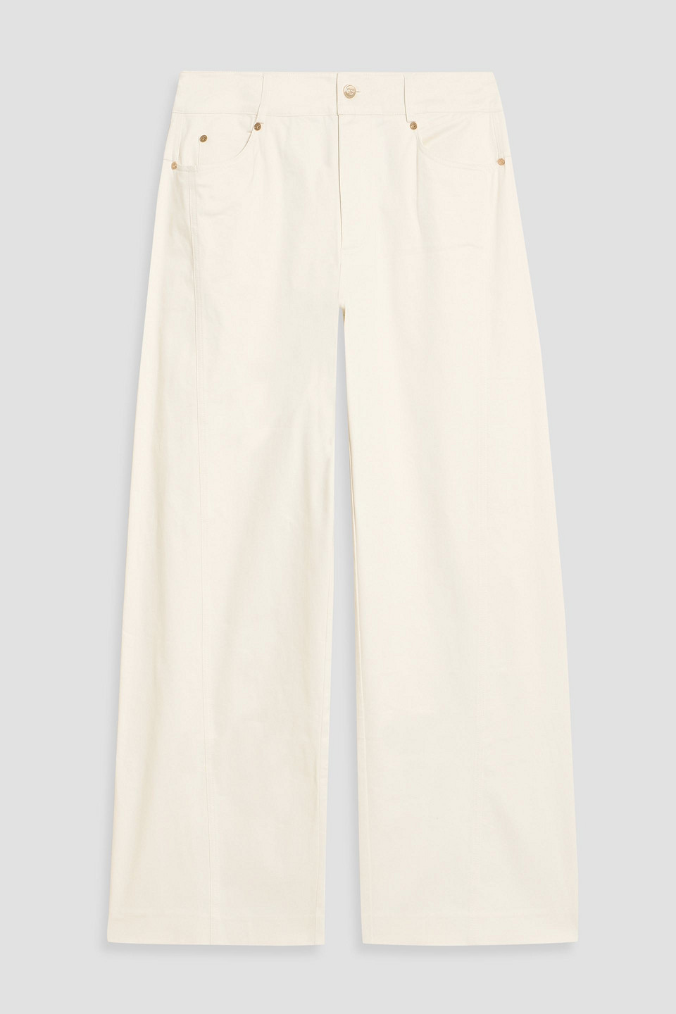 Cult Gaia Adorea Cotton-blend Straight-leg Pants In White