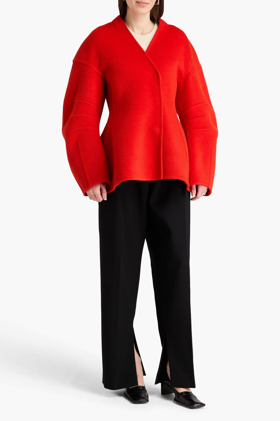  Jil Sander - Alpaca-blend Felt Coat - Red - Fr 36 