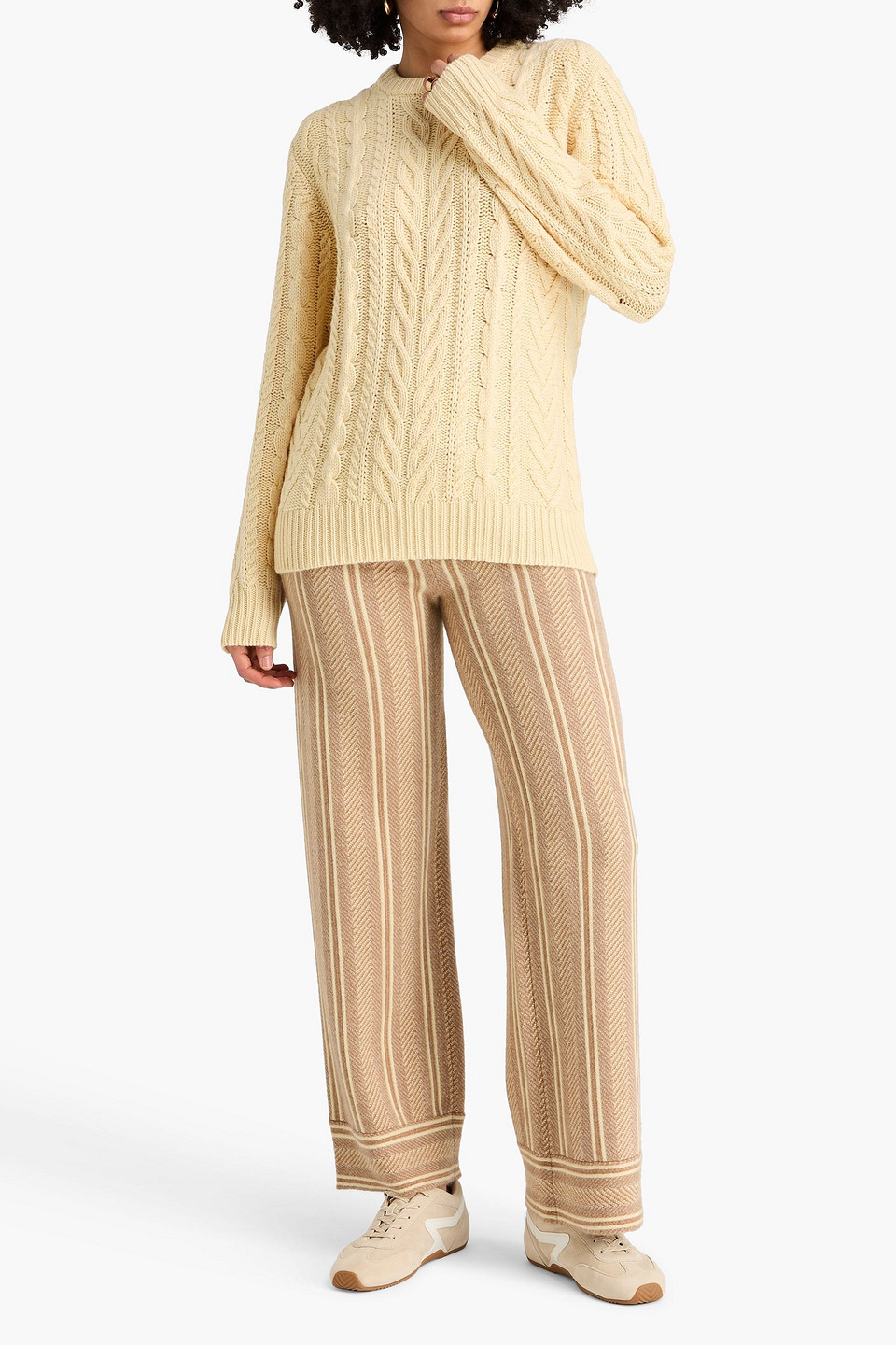  Guest In Residence - Pullover Aus Einer Woll-kaschmirmischung Mit Zopfstrickmuster - Gelb - S 