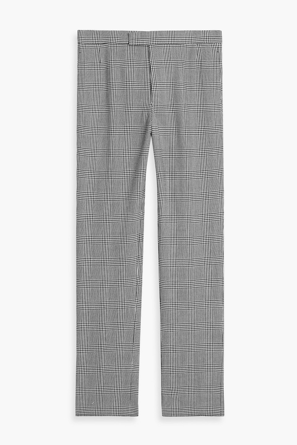thom browne - tapered prince of wales checked wool-tweed pants - black - 1