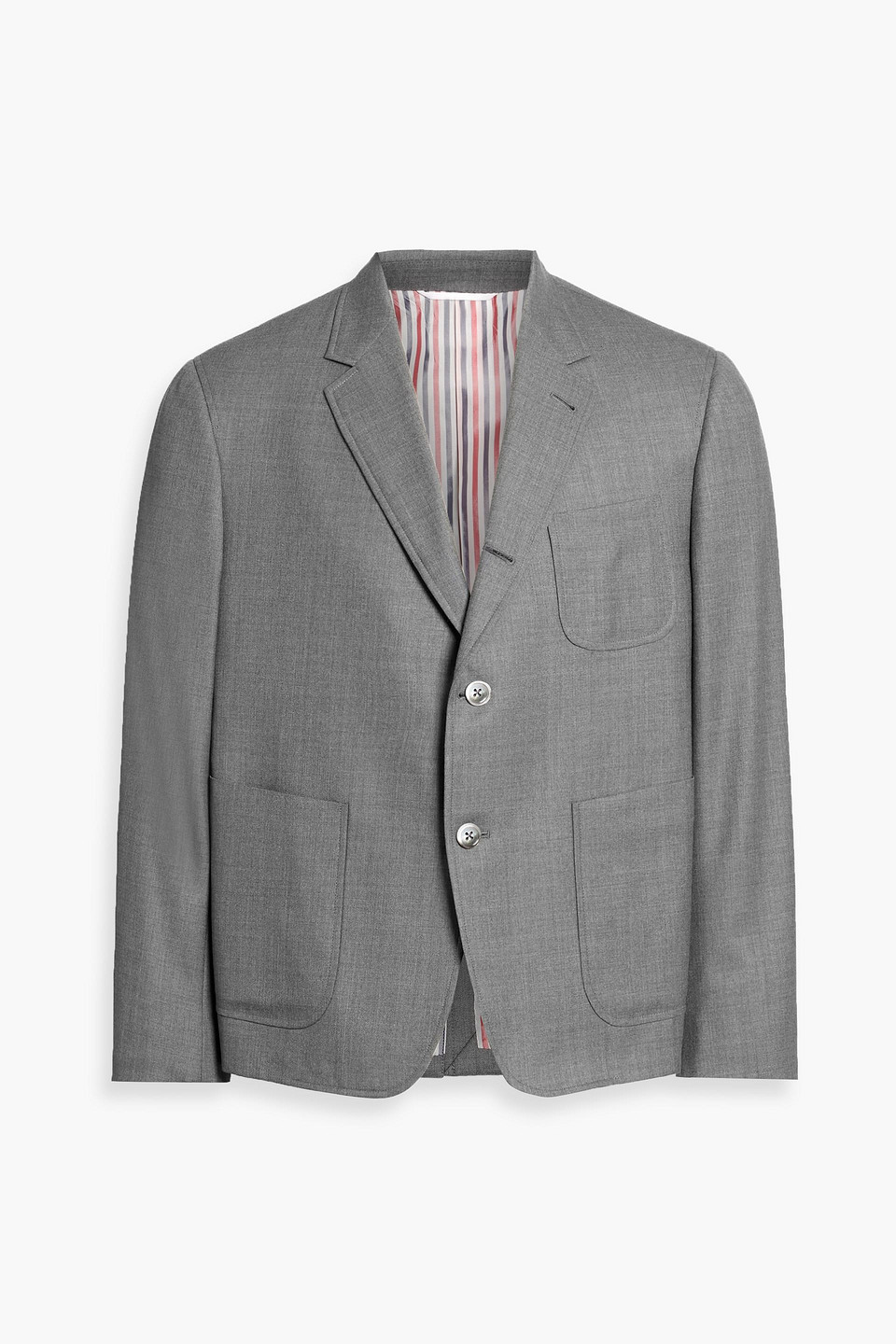 thom browne - wool-twill blazer - gray - 3