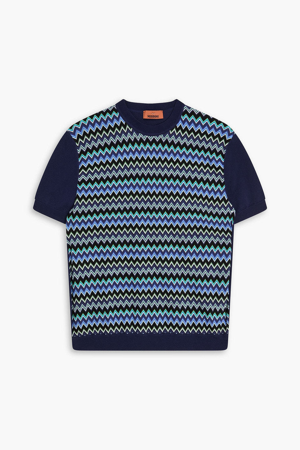 missoni - crochet-knit cotton t-shirt - blue - it 48