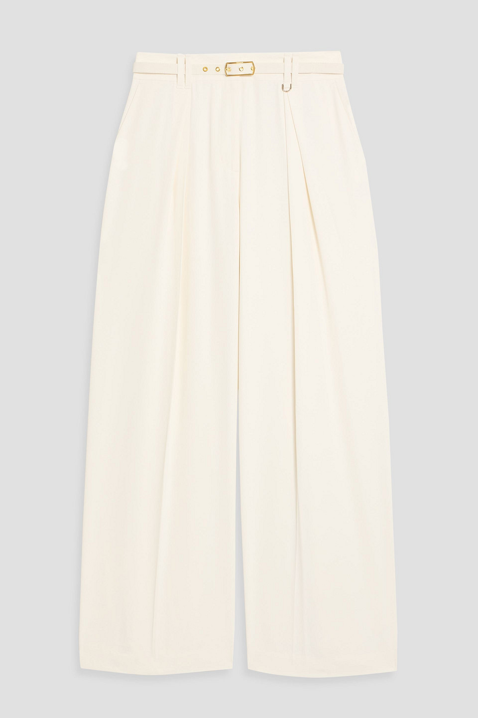 Zimmermann Belted Twill Wide-leg Pants In Neutral