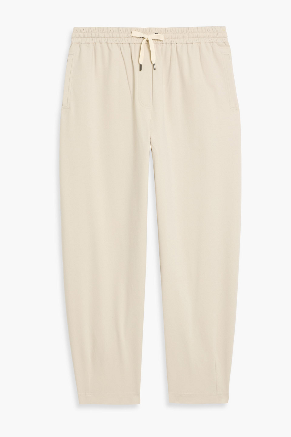 brunello cucinelli - cotton-blend jersey track pants - white - 4xl