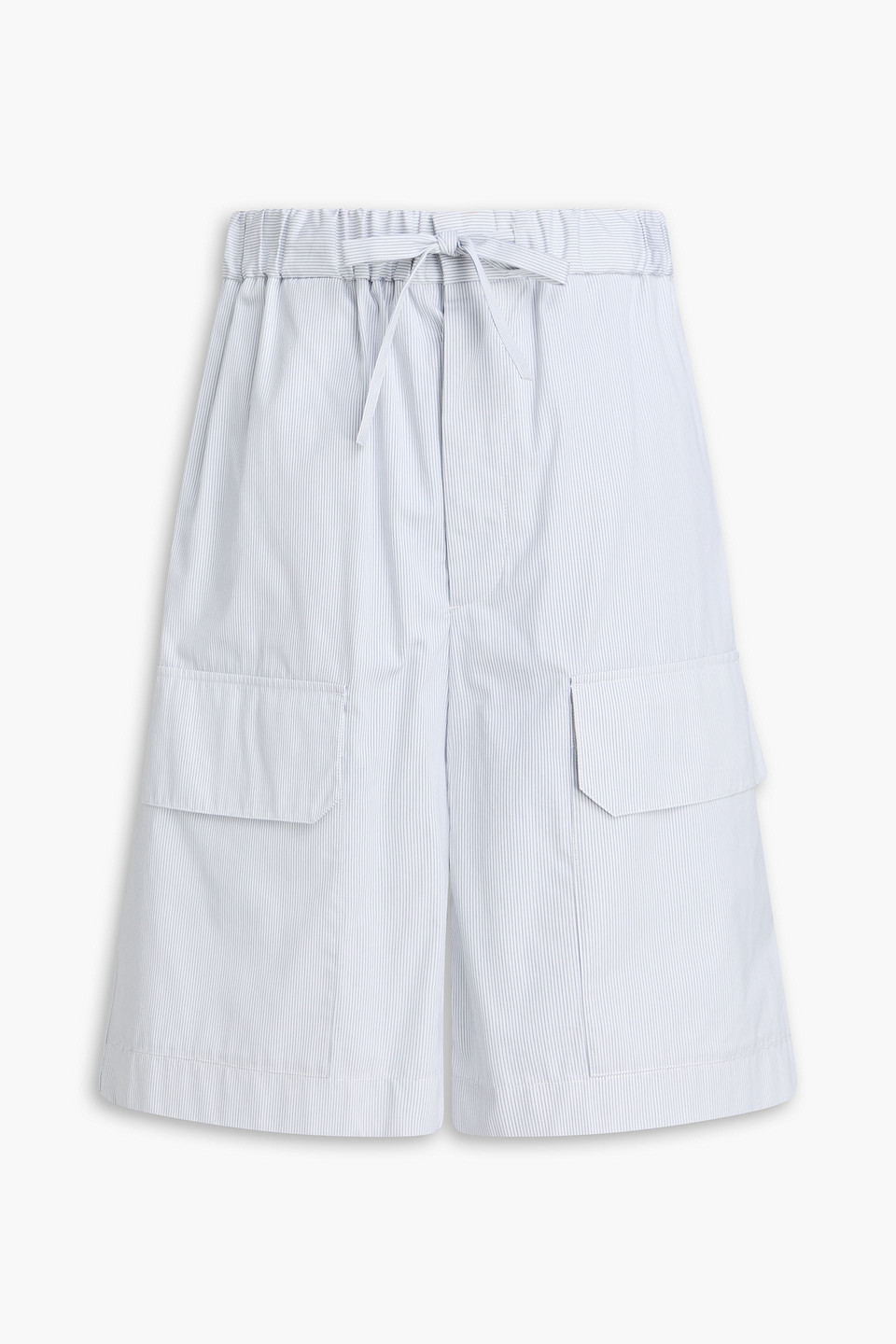 jil sander - pinstriped cotton shorts - blue - it 46
