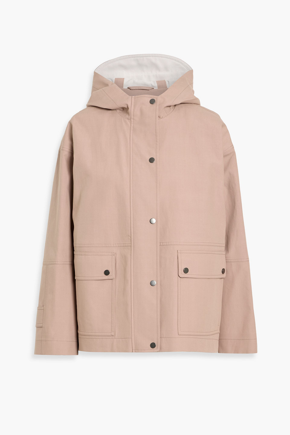 brunello cucinelli - cotton hooded jacket - pink - it 38