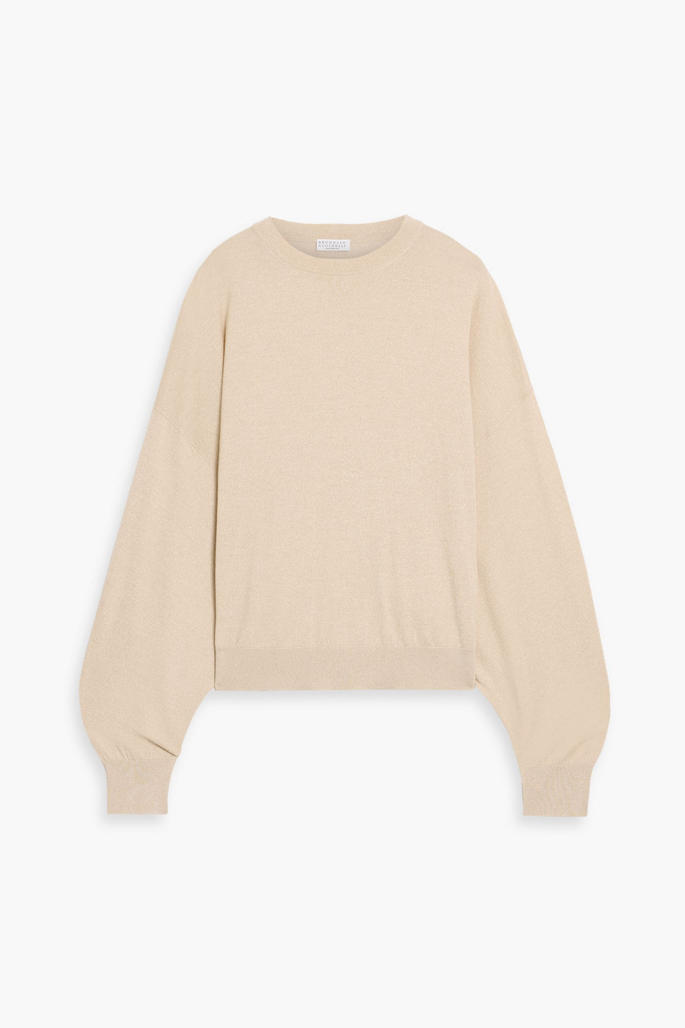 Brunello Cucinelli Metallic Cashmere-blend Sweater In Pink