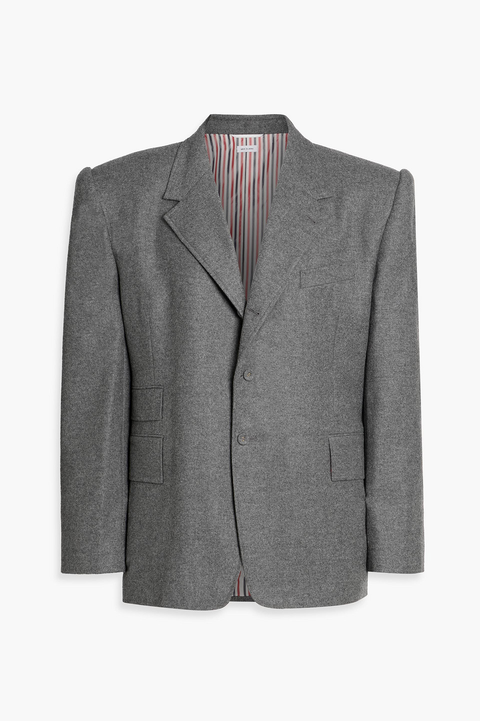 thom browne - wool-flannel blazer - gray - 3