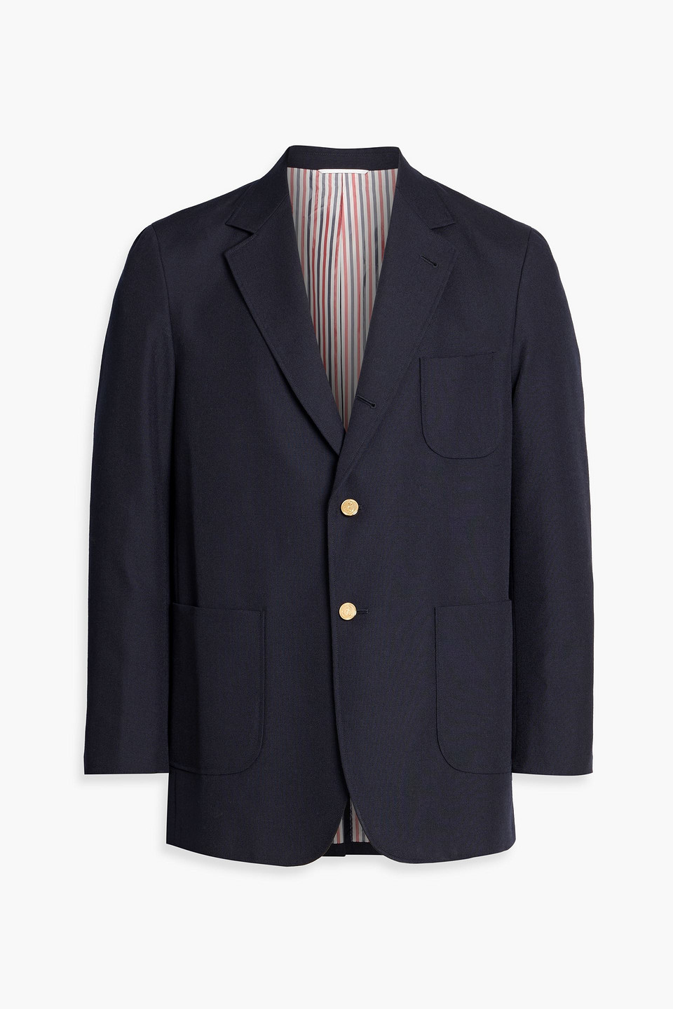 thom browne - grain de poudre wool blazer - blue - 4