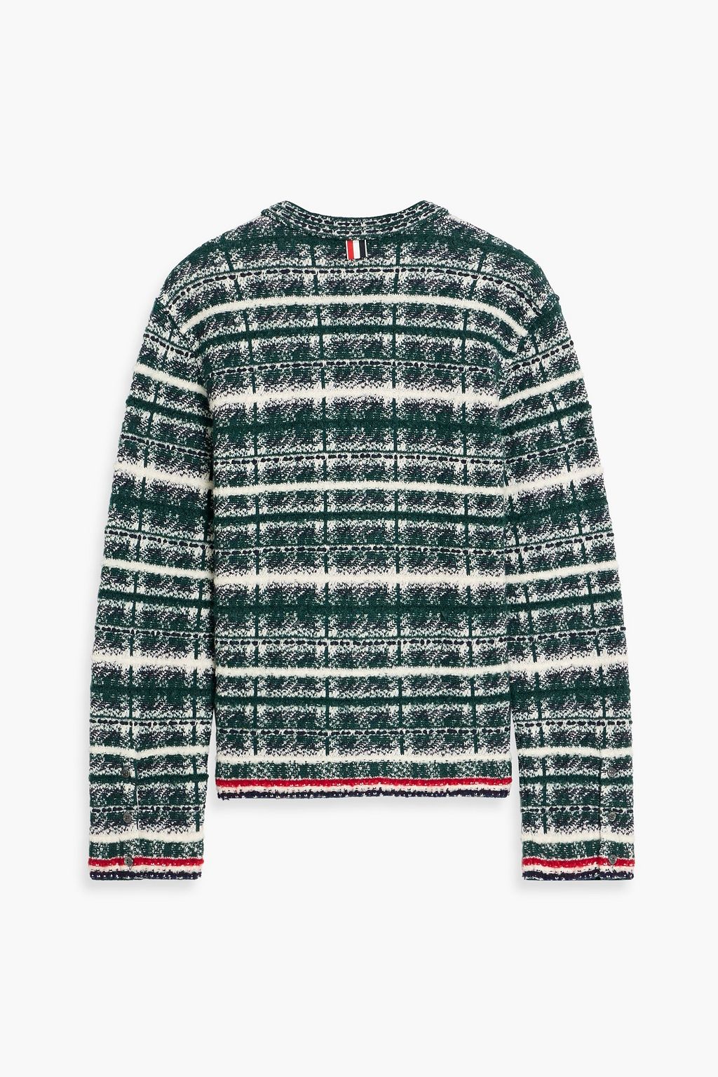 THOM BROWNE Checked jacquard-knit wool-blend cardigan | THE OUTNET