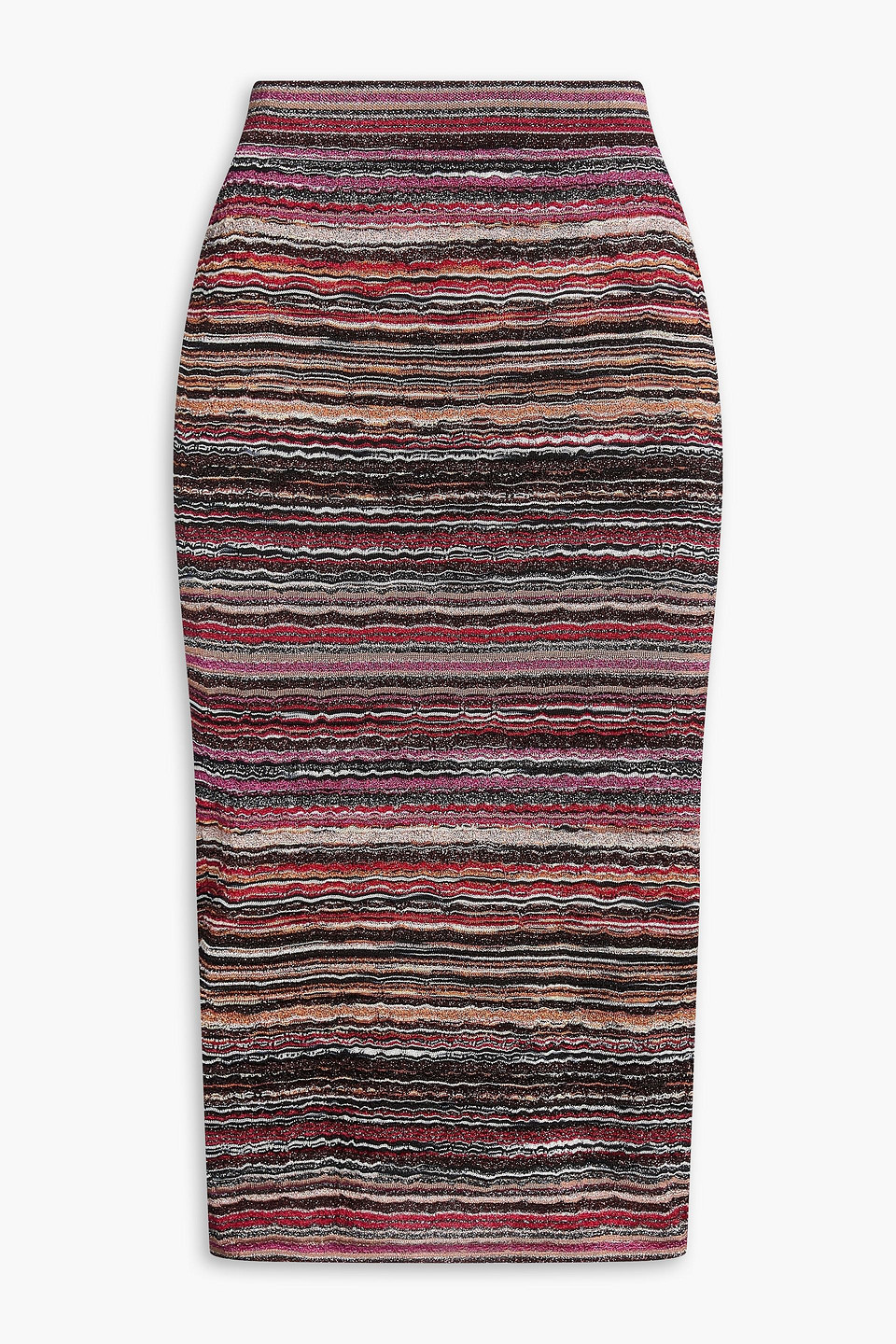 Missoni Metallic Crochet-knit Pencil Skirt In Multi