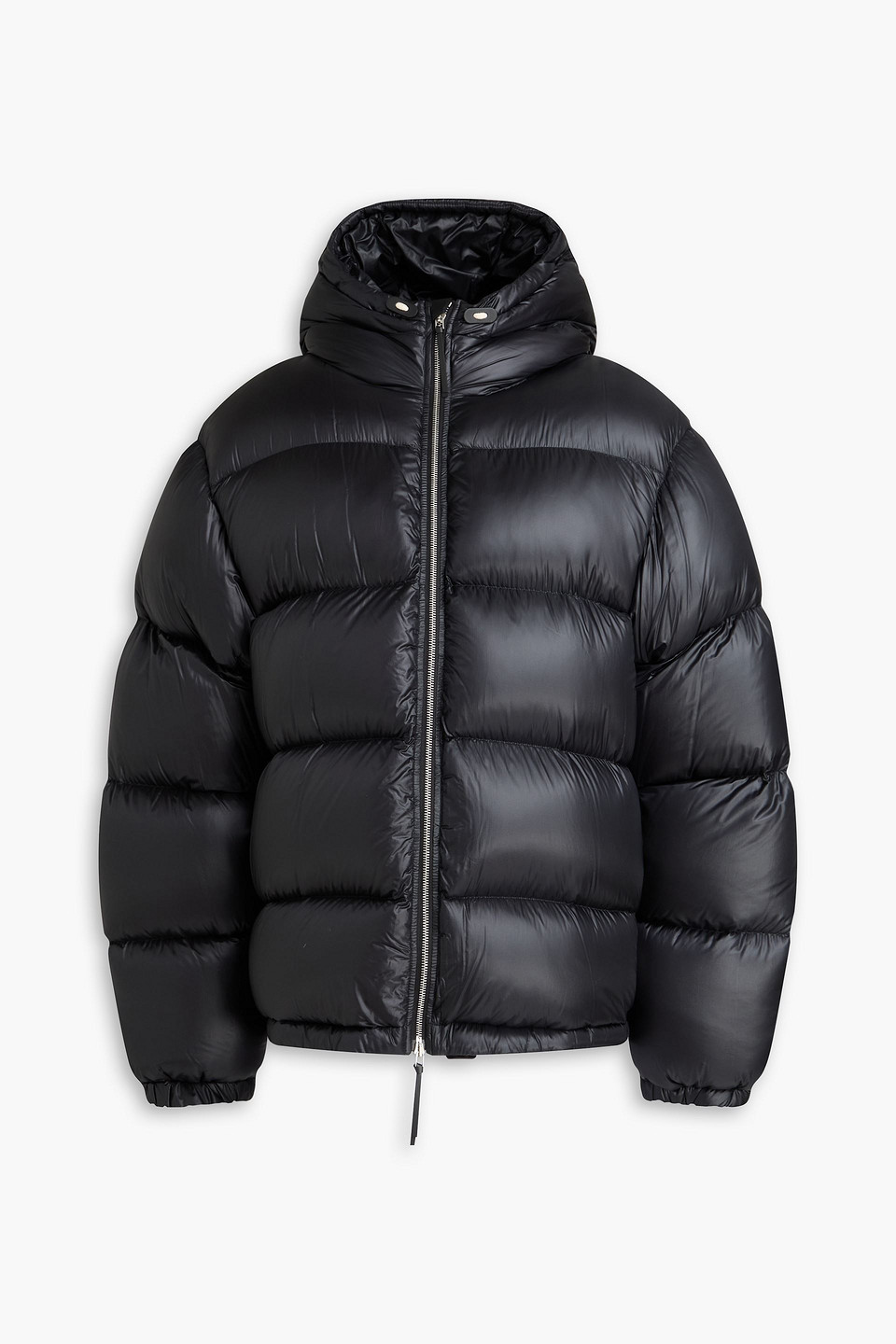 jil sander - quilted shell down jacket - black - m