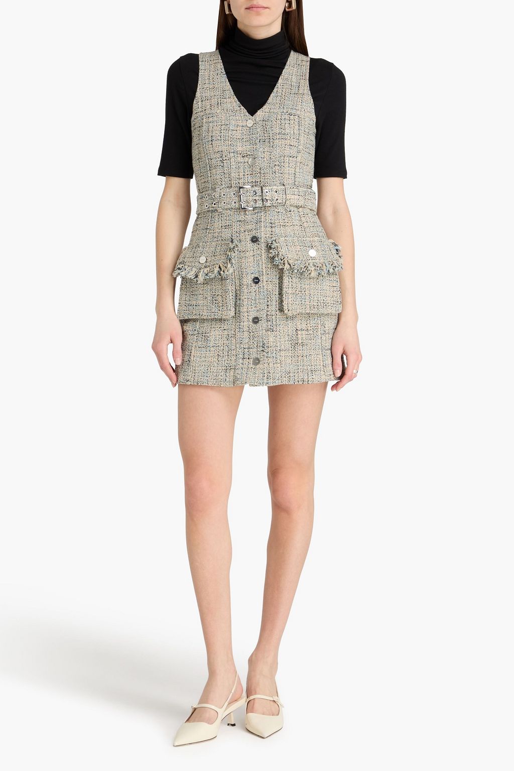 GANNI Ruffled striped cotton-poplin mini dress | THE OUTNET