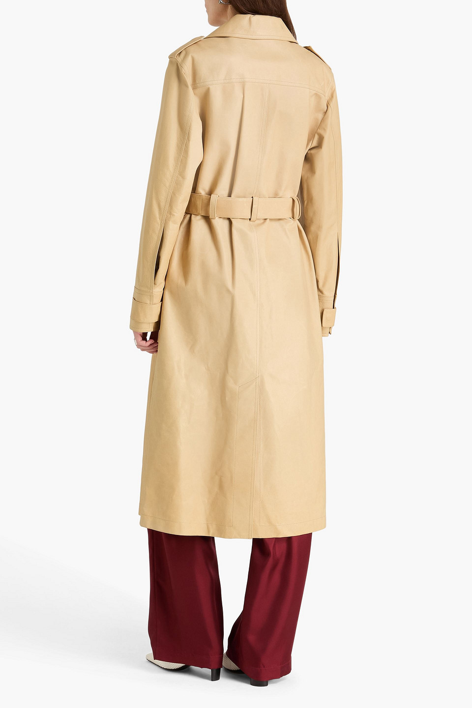  Jil Sander - Mantel Aus Leder Mit Gürtel - Neutral - Fr 32 