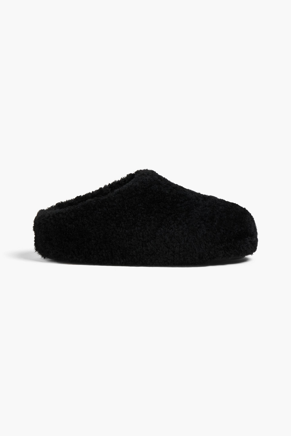 Amina Muaddi Giuly Shearling Slippers In Black