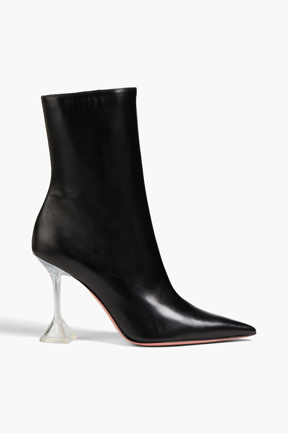Amina Muaddi Giorgia Leather Ankle Boots In Black