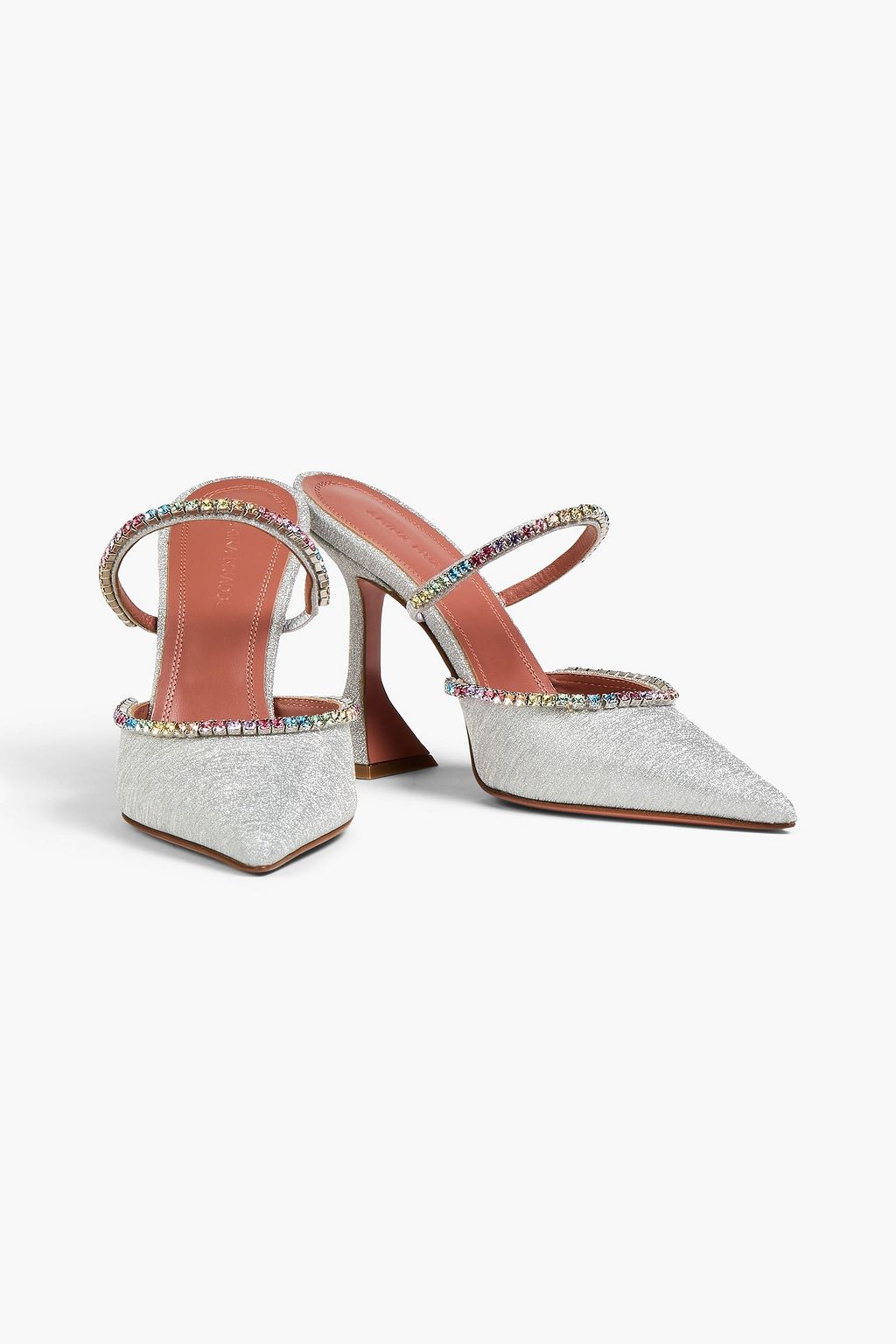 AMINA MUADDI Gilda crystal-embellished glittered leather mules AMINA MUADDI Gilda crystal-embellished glittered leather mules