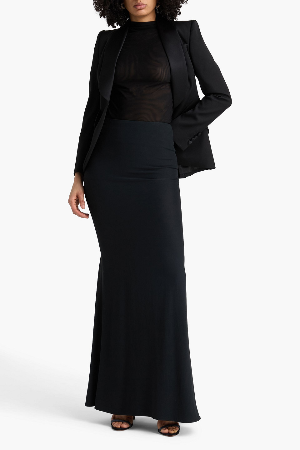  Mcqueen - Crepe Maxi Skirt - Black - It 40 